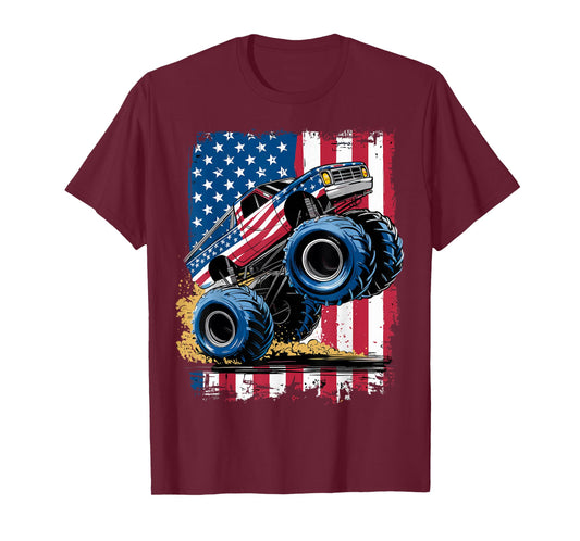 Monster Truck USA Flag American Monster Trucks T-Shirt