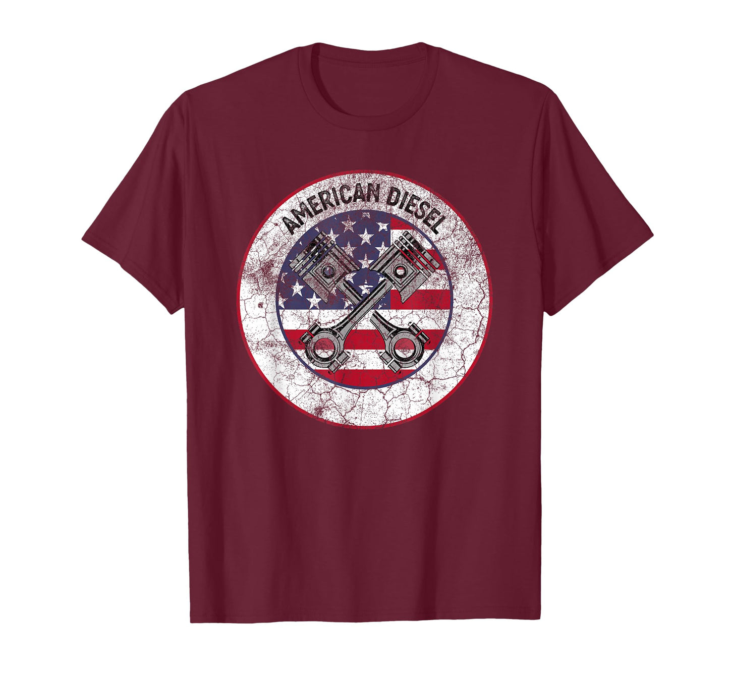 American Diesel Flag Vintage Diesel Mechanic Smoke Trucks T-Shirt
