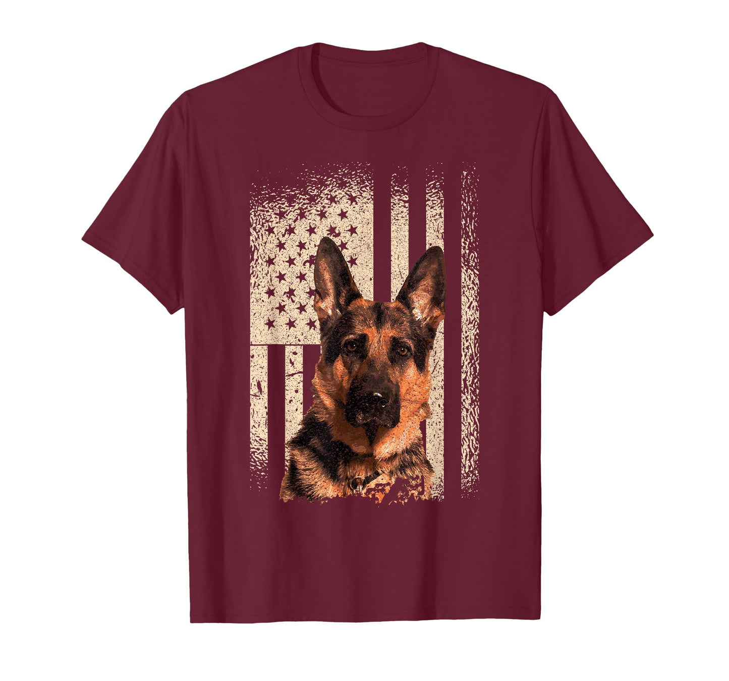 German Shepherd Dog USA Men Woman Patriotic Memorial T-Shirt