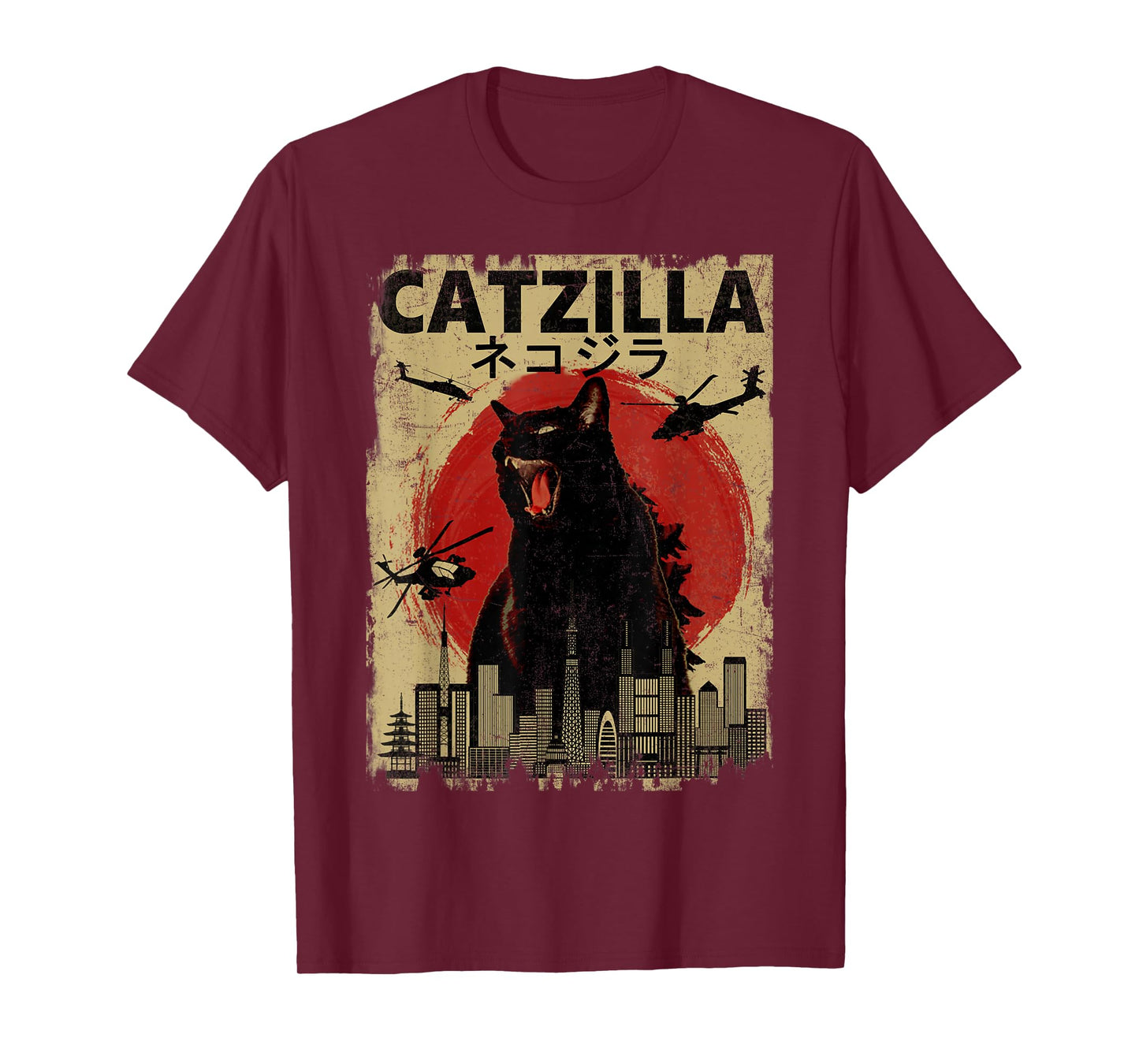 Vintage Catzilla Tee - Funny Kitten and Cat Lover T-Shirt