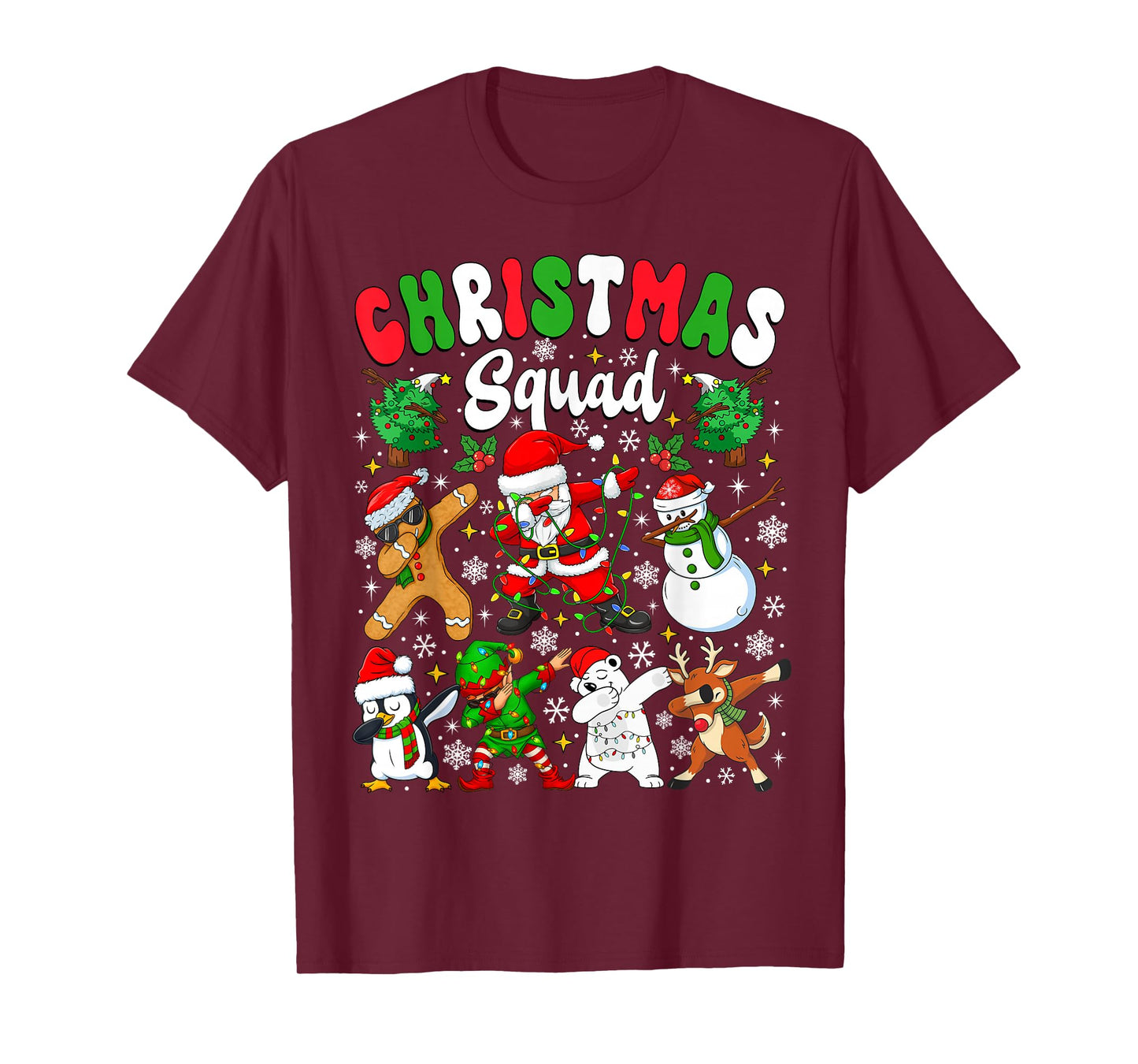 Christmas Squad Santa Dabbing Elf Family Matching Pajamas T-Shirt