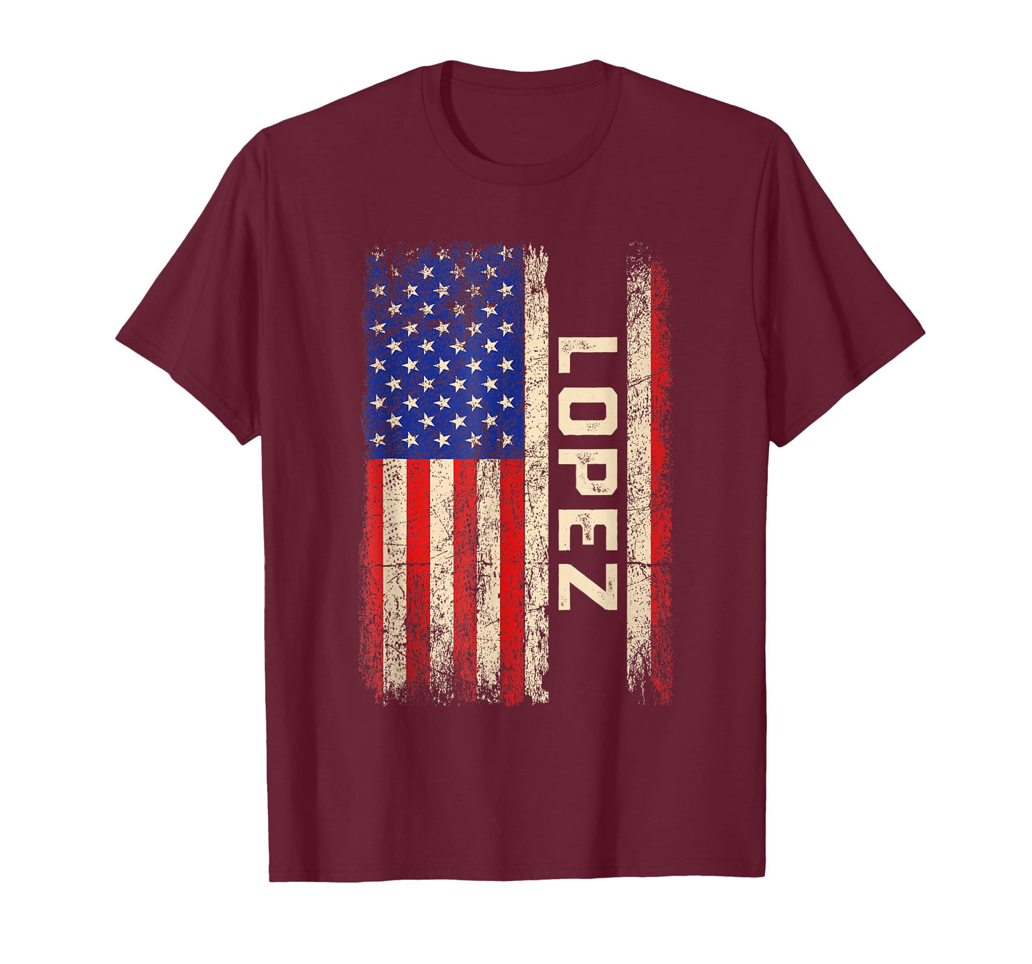 Lopez Last Name Shirt Lopez Name American Flag T-Shirt for Women Kids Men