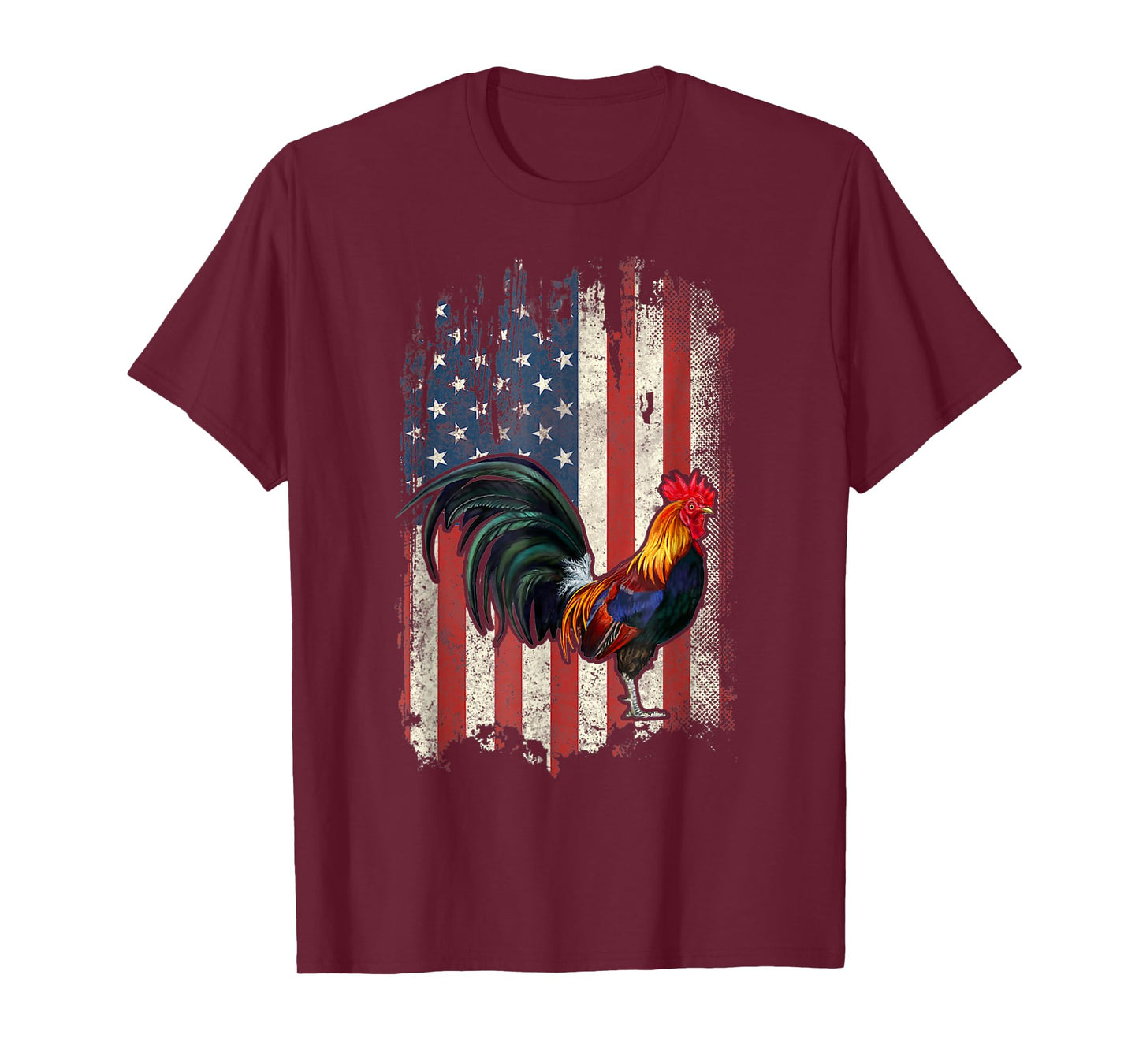 American Flag Cock Fighting Rooster Chicken T-Shirt