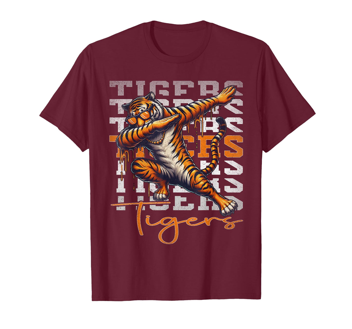 Vintage Graphic Tiger Drip Tiger Dabbing Men Women Kids T-Shirt