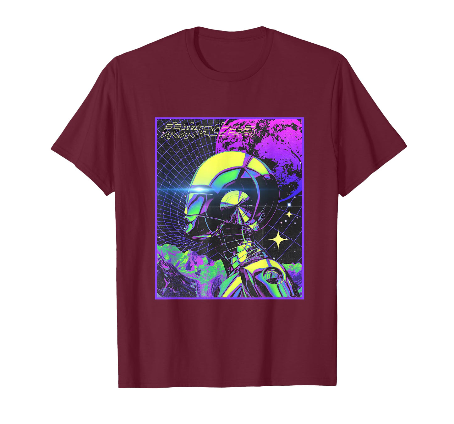 Cyberpunk Tshirt Japanese Futuristic Robot Sci-Fi Vaporwave T-Shirt