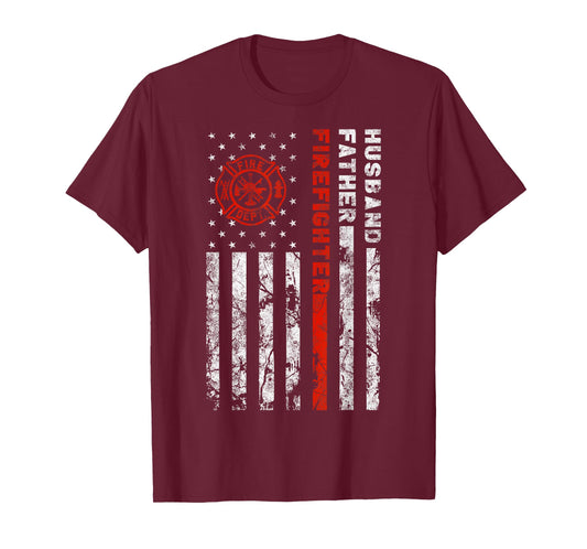 Firefighter Husband Father Fireman for Dad T-Shirt