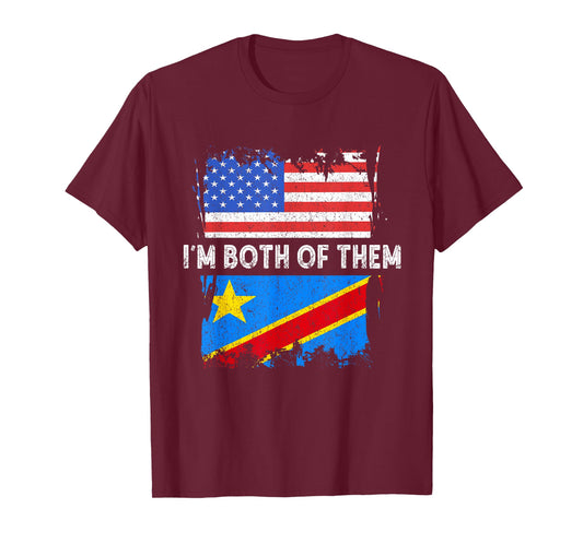 Democratic Republic Of Congo I'm Both Of Them USA America T-Shirt