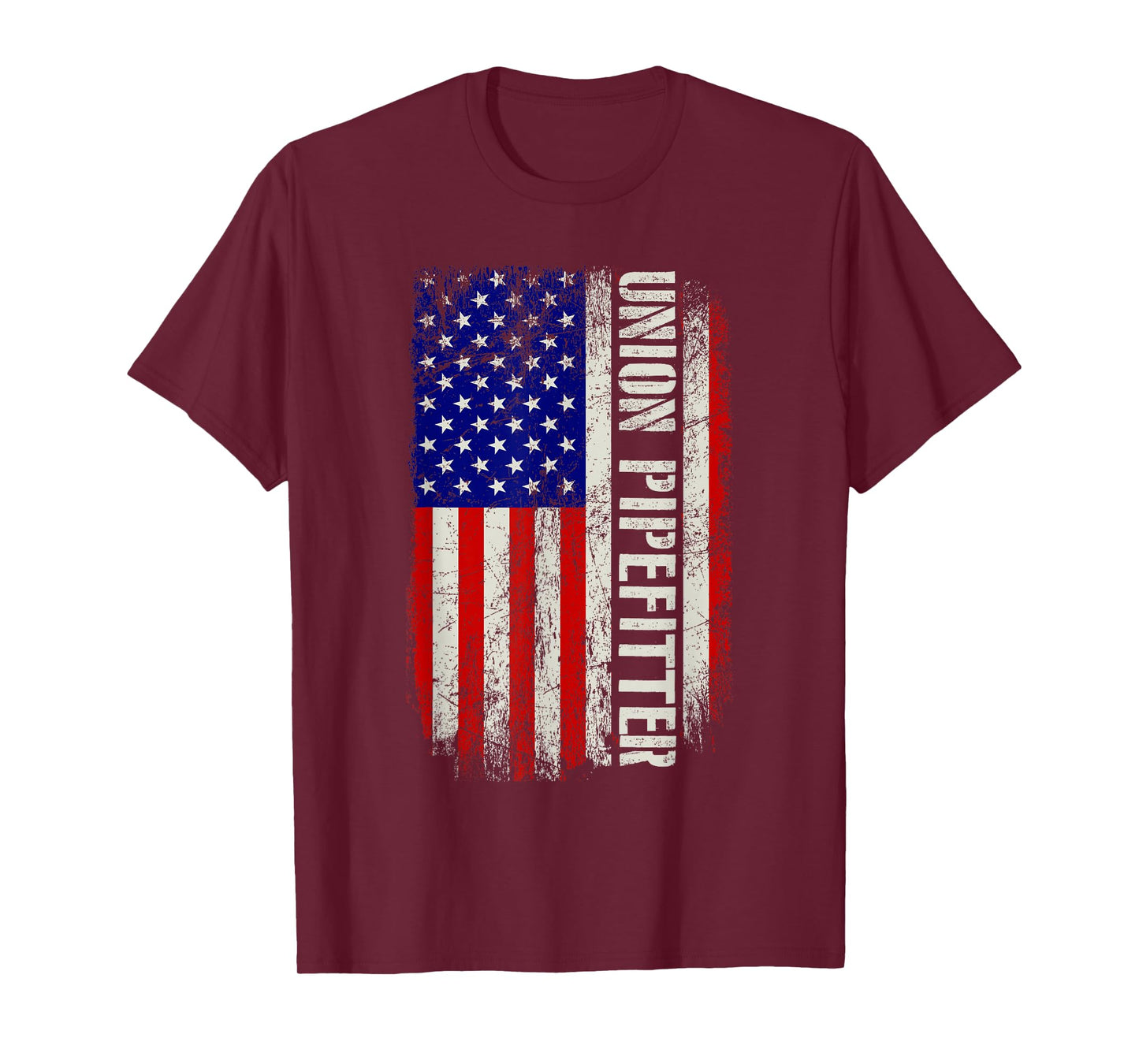 Union Pipefitter - Plumber Plumbing USA Flag Pipe Fitter T-Shirt