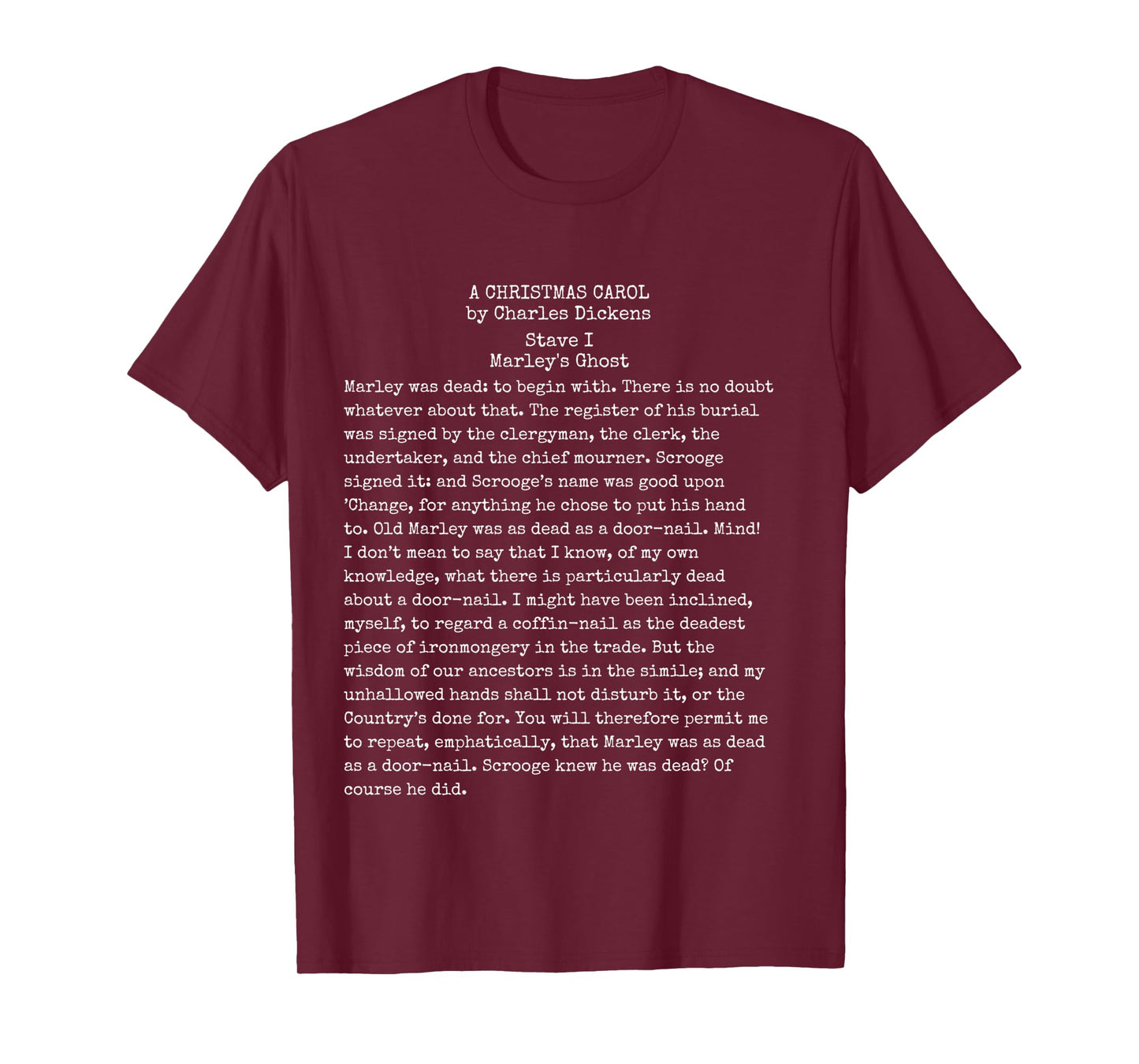 A Christmas Carol Charles Dickens Book Reader Gift Long Sleeve T-Shirt