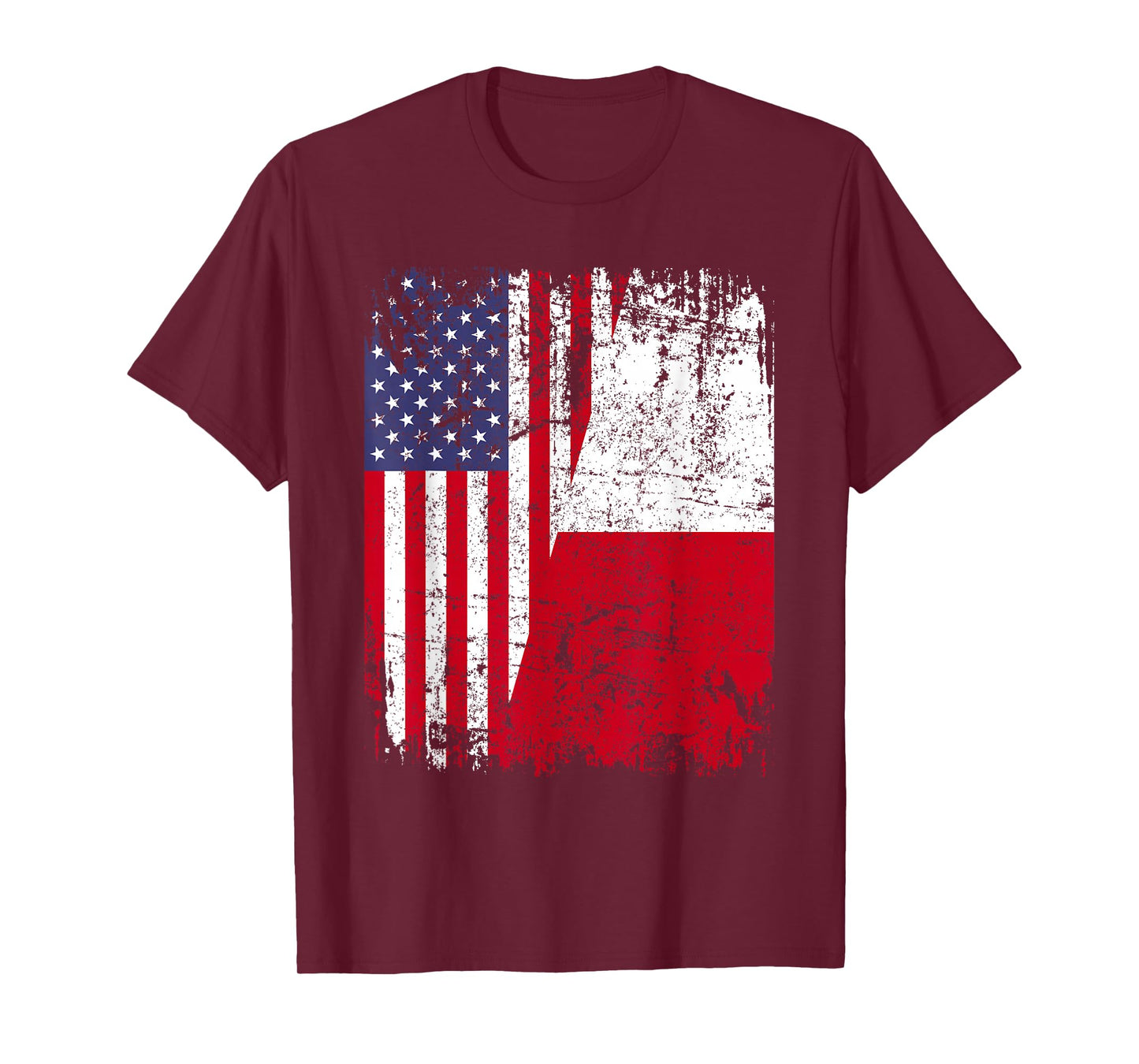 POLISH ROOTS | Half American Flag | USA POLAND FLAG T-Shirt