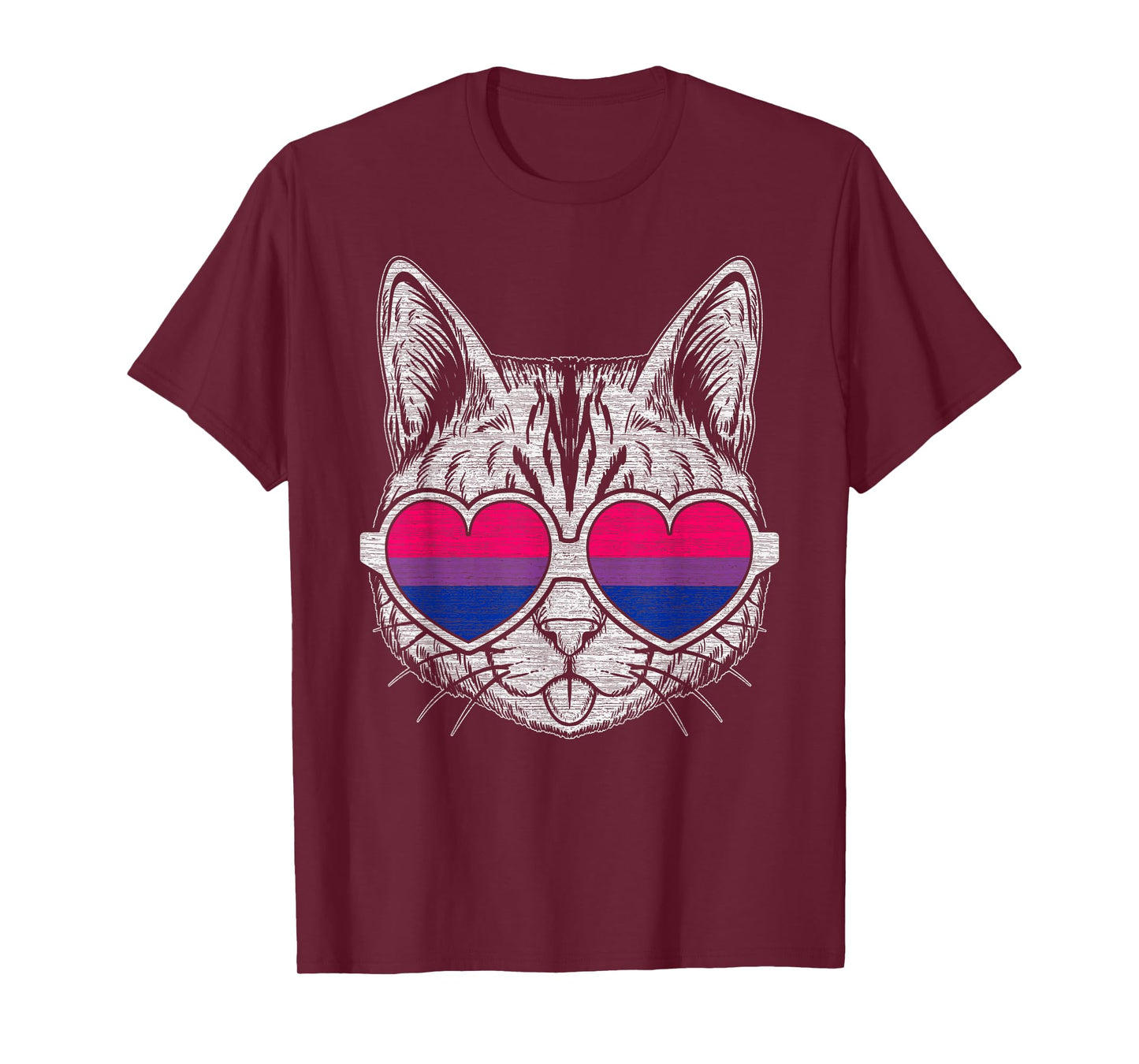 Bisexual cat with glasses, LGBT Pride T-Shirt