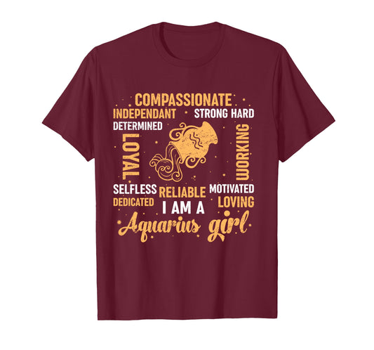 Aquarius Girl Birthday Astrology Zodiac Sign Women Long Sleeve T-Shirt