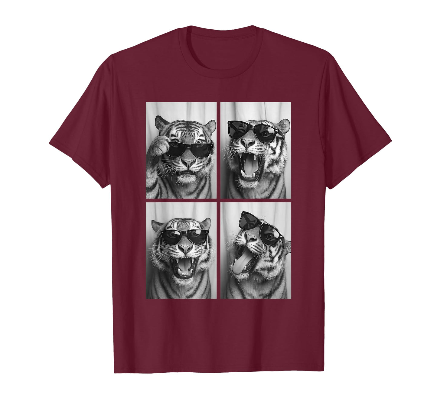 Cool Tiger Sunglasses Feline Jungle Animal Selfie Booth T-Shirt