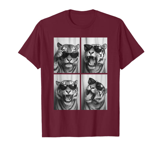 Cool Tiger Sunglasses Feline Jungle Animal Selfie Booth T-Shirt