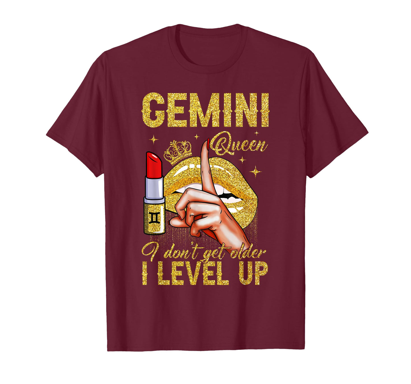 Gemini Queen I Level Up It's My Birthday Zodiac Sign T-Shirt