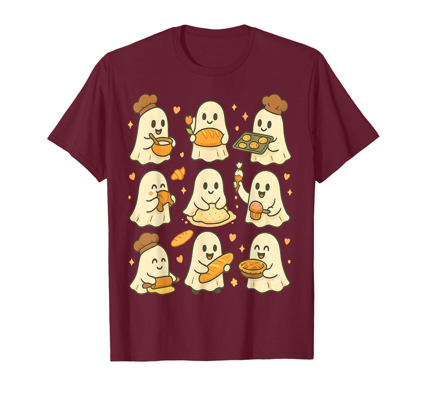 Cute Baking Ghost Cozy Fall Aesthetic for Spooky Season T-Shirt