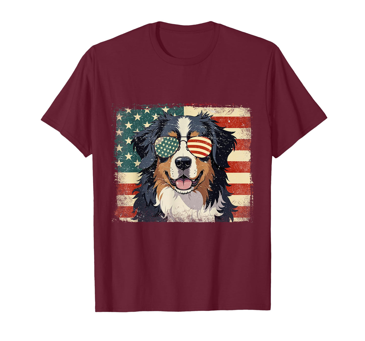 Patriotic Bernese Mountain Dog Lover USA Flag 4th Of July T-Shirt for Men Women Kids