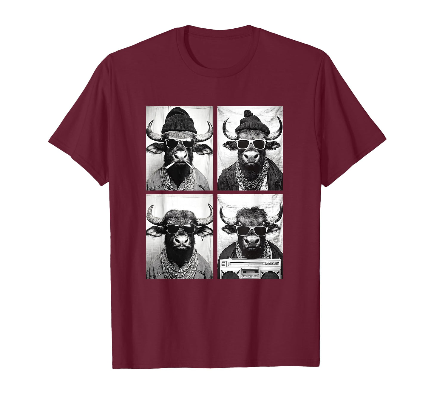 Funny Gangster Bulls Hip Hop Rap Street Urban Animals Meme T-Shirt