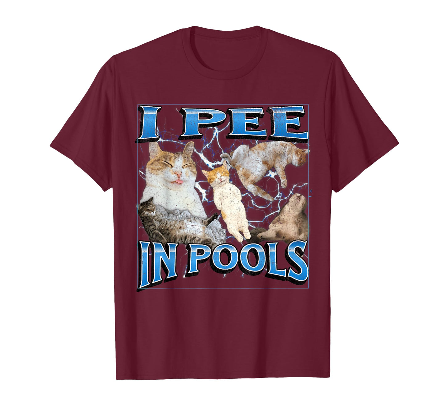 I Pee in Pools Funny Offensive Cat Meme Bootleg Graphic T-Shirt