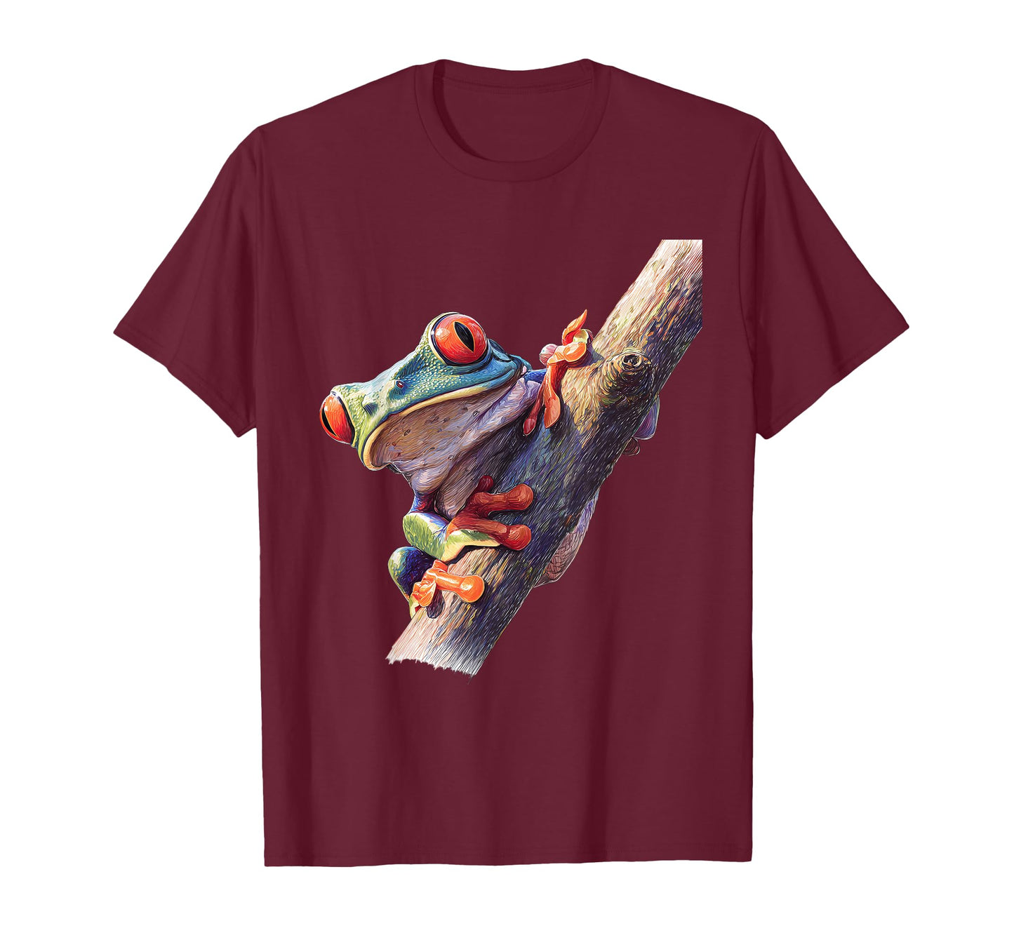 Green Body Tree Frog Rainforest Amphibian Red Eyed Tree Frog T-Shirt