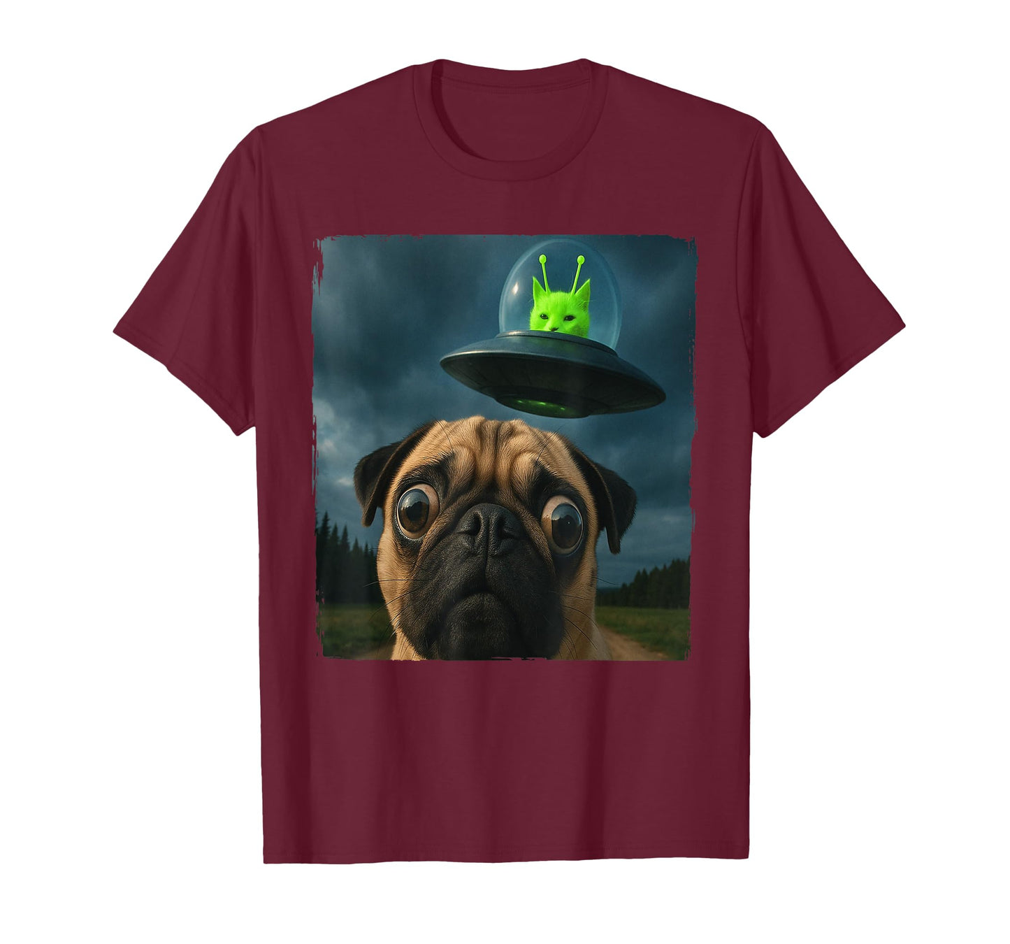 Glerp Glorp Cat Alien Ufo Pug Selfie Funny Meme T-Shirt for Men Women Kids