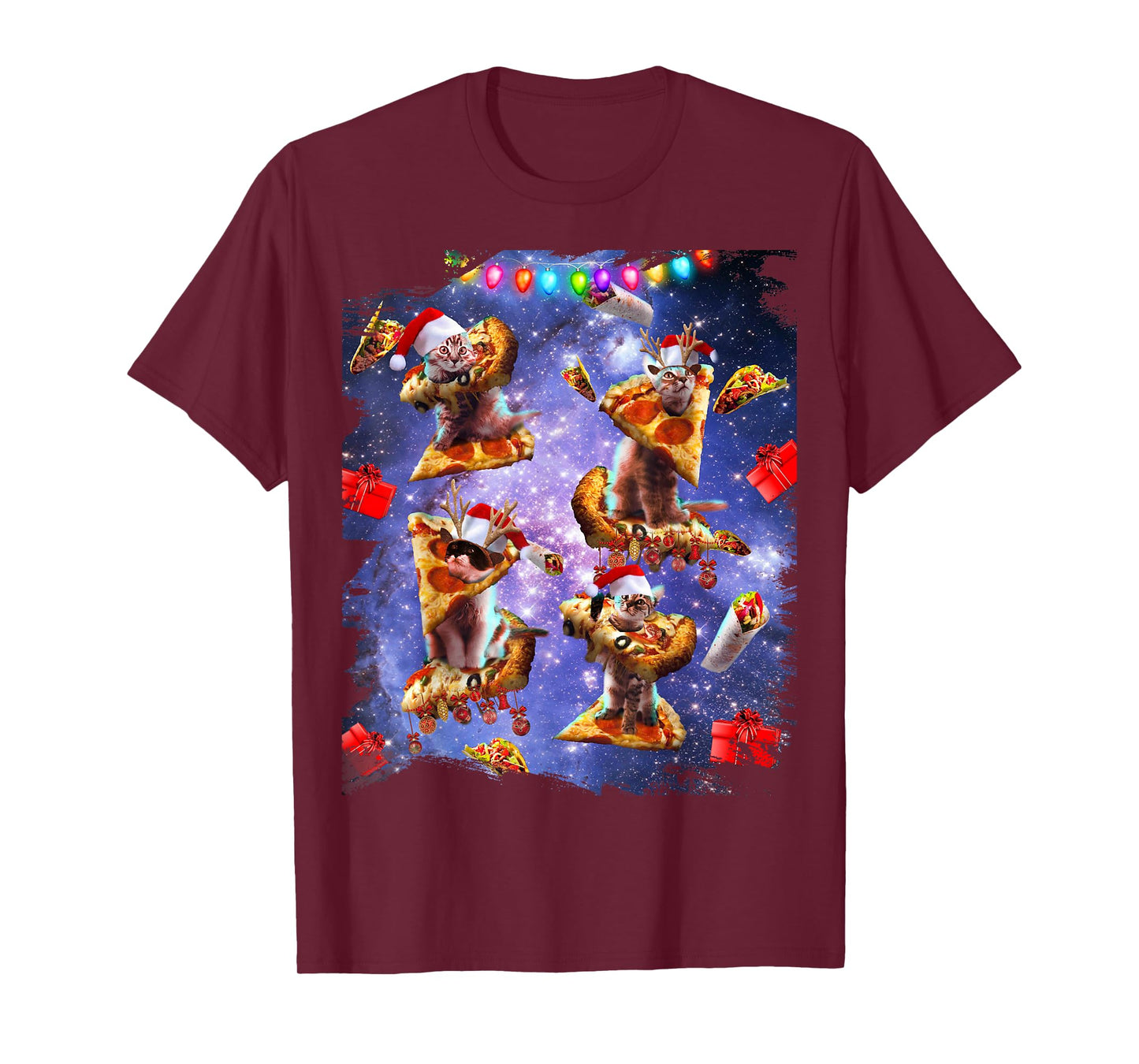 Space Pizza Cat, Christmas Cats, Funny T-Shirt