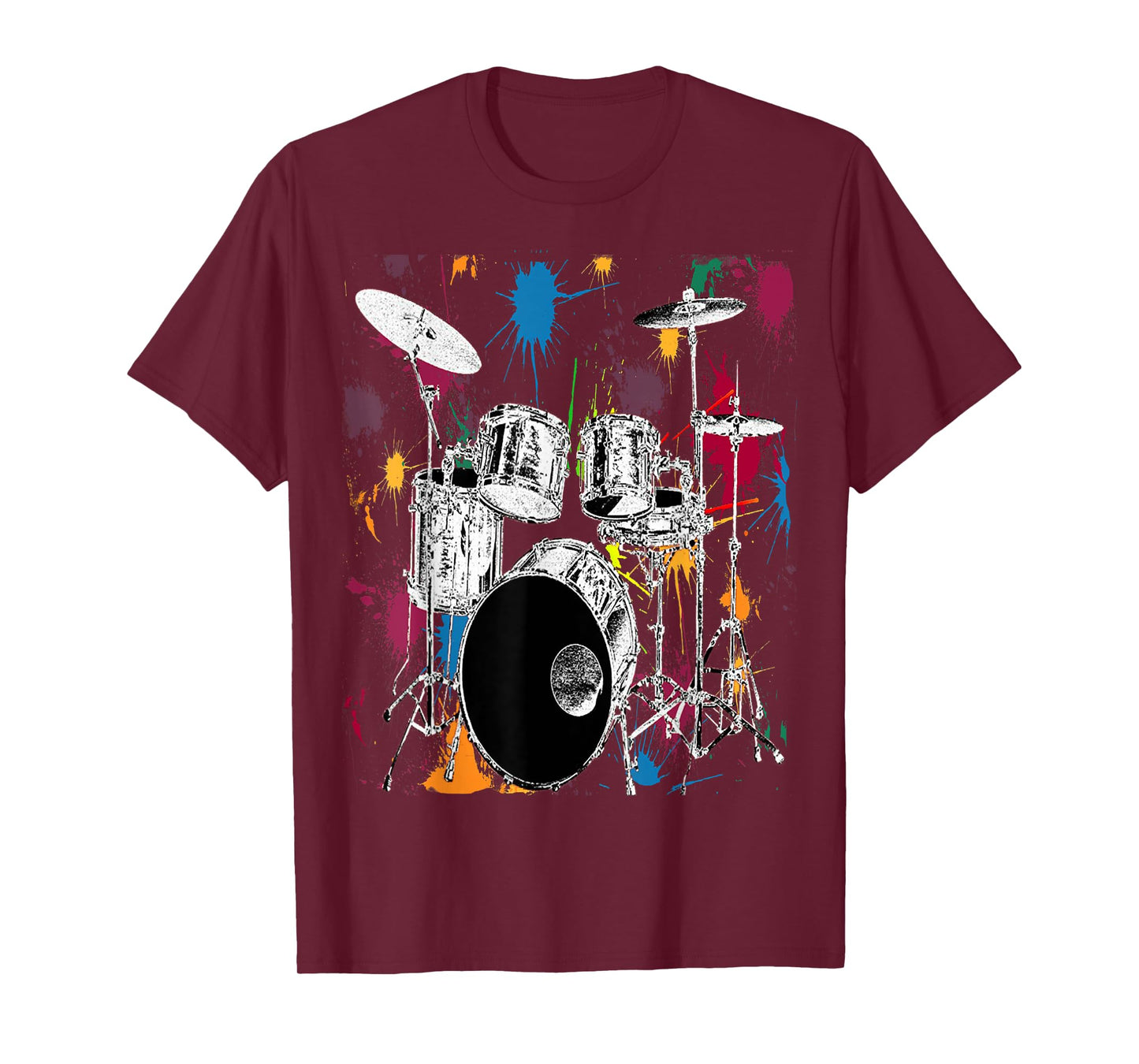 Drummer Silver Drum Set Artistic Design T-Shirt
