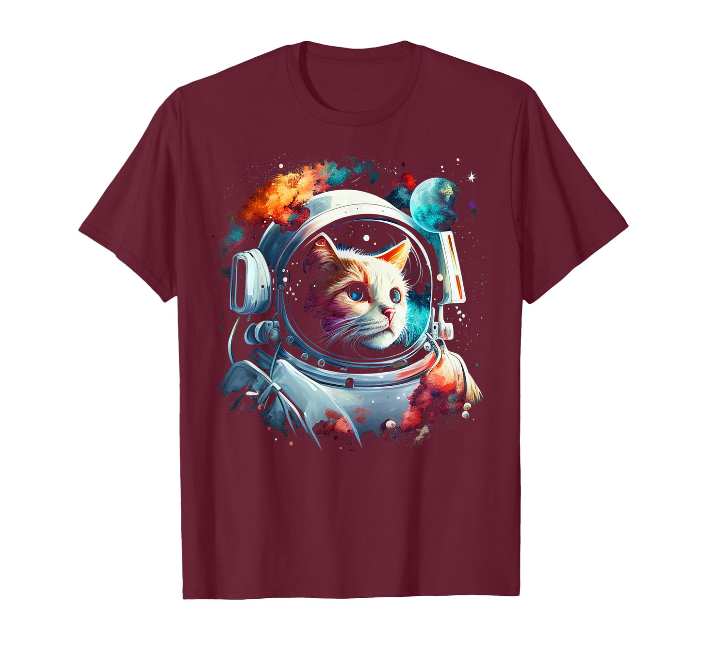 Astronaut Cat or Funny Space Cat on Galaxy Cat Lover T-Shirt for Men Women Kids