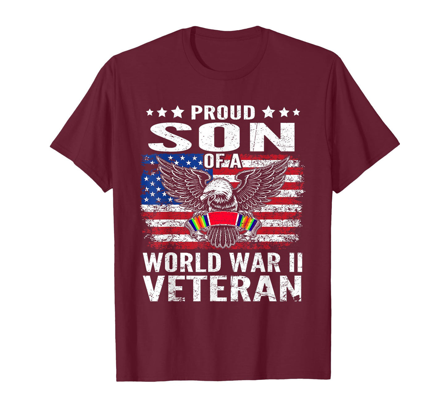 Proud Son Of A WWII Veteran World War 2 US Vet Dad Mom T-Shirt