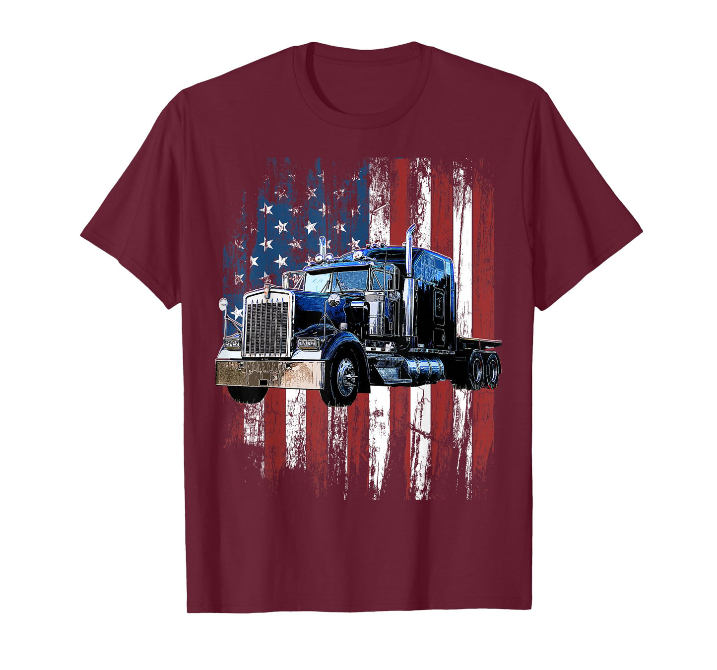 Trucker American Flag Truck Driver Truck Driver Gift T-Shirt