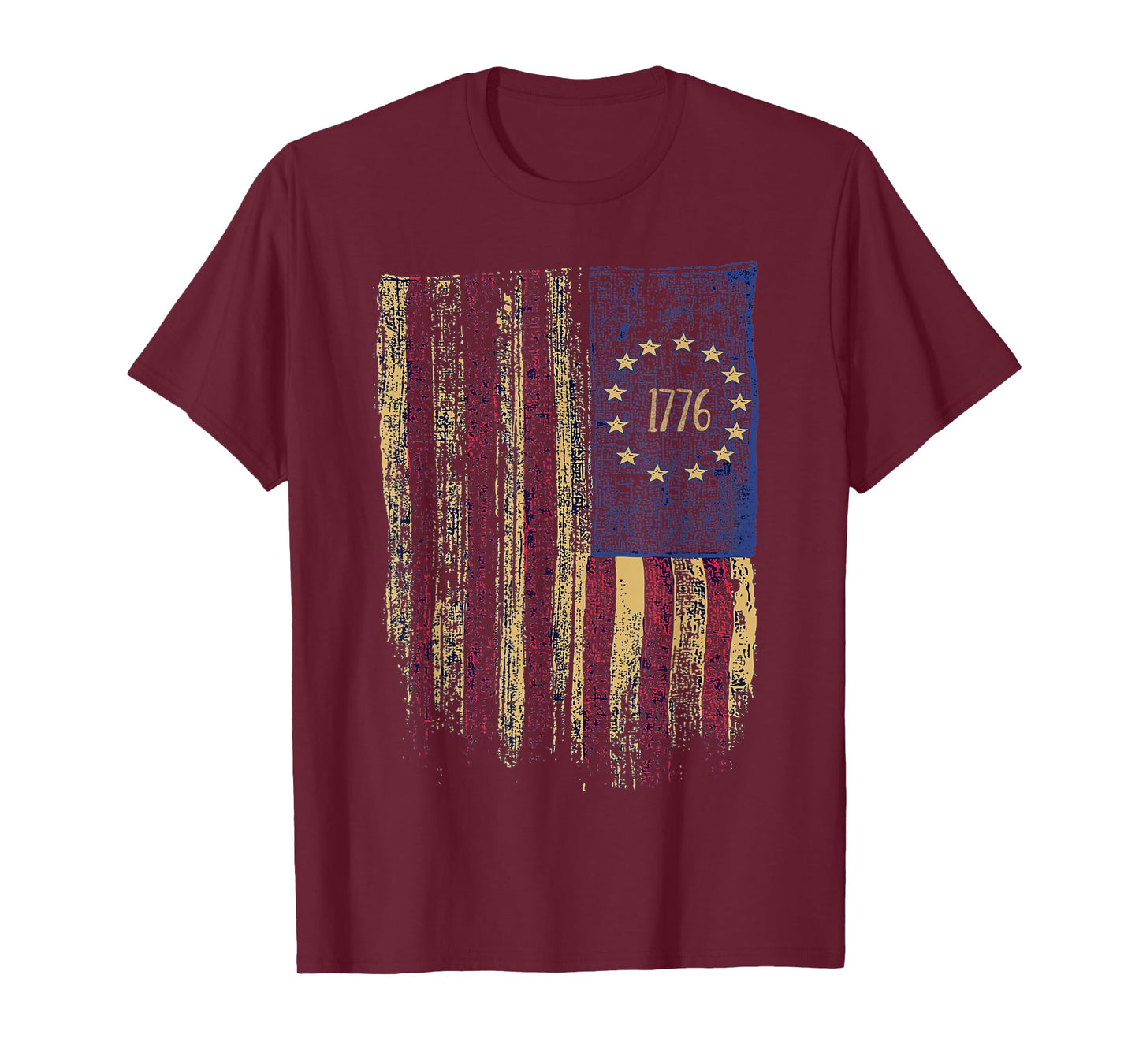 Vintage Old American Flag 1776 Betsy Ross Flag 13 Star Flag T-Shirt
