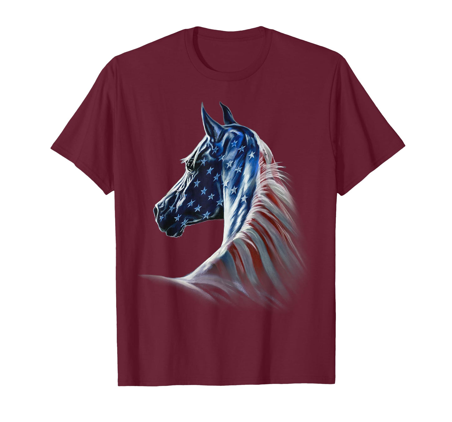 America Horses - Patriotic Horse American Flag Vintage T-Shirt