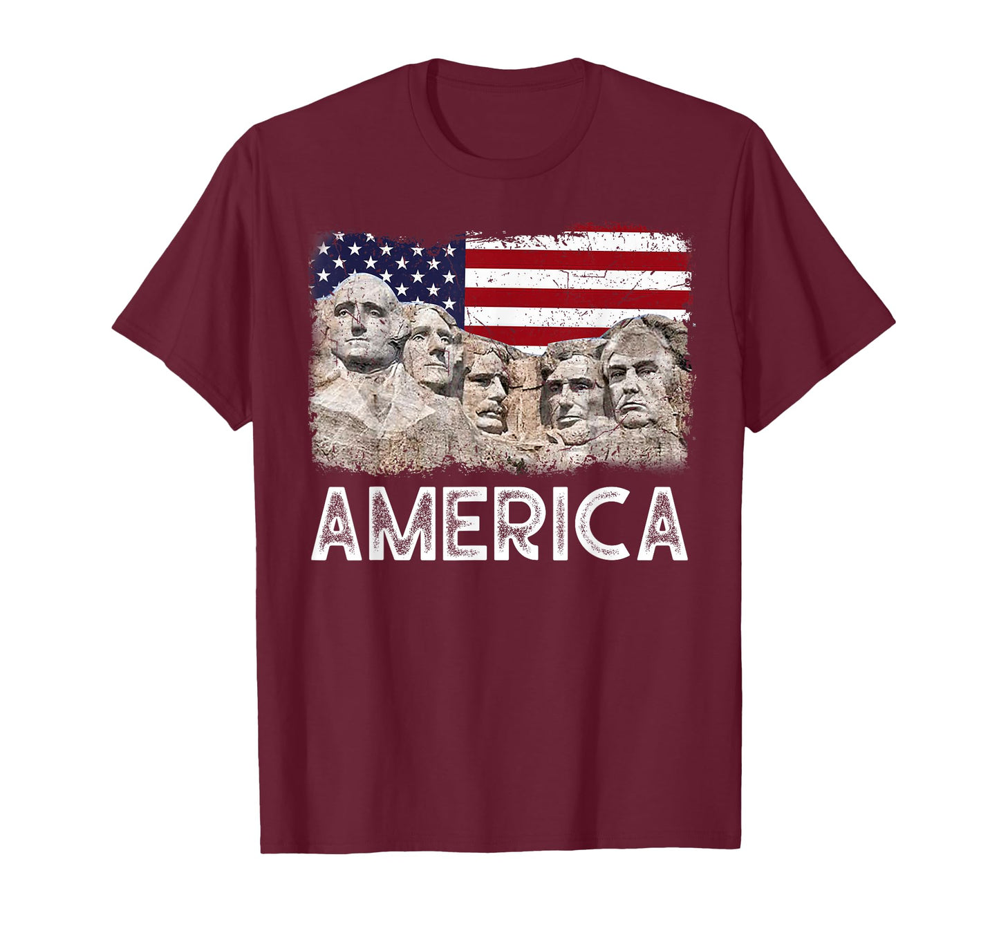 Trump President 45th Rushmore Mount American Flag 4th July T-Shirt