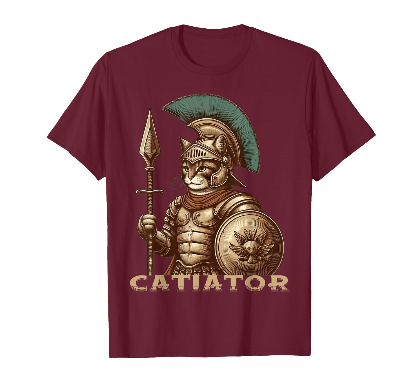 Cat Warrior Gladiator Cat Lovers Funny Cats Graphic Tee T-Shirt