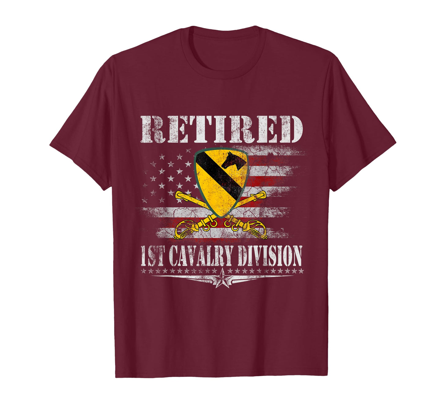 Retired 1st Cavalry Division Veteran Patriotic Veterans Day T-Shirt