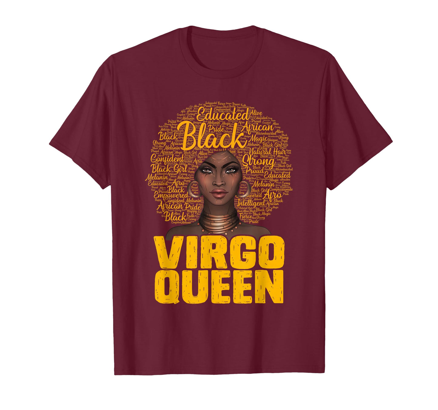 Virgo Queen Black Woman Afro Natural Hair African American T-Shirt