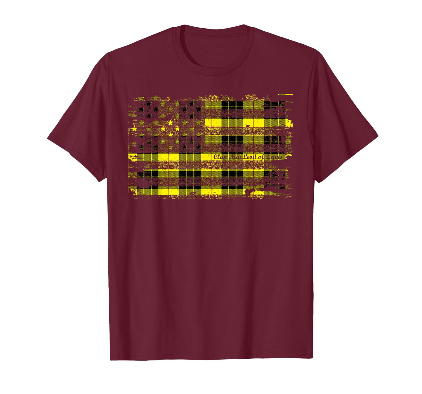 Clan MacLeod of Lewis American Flag Scottish Tartan Shirt T-Shirt