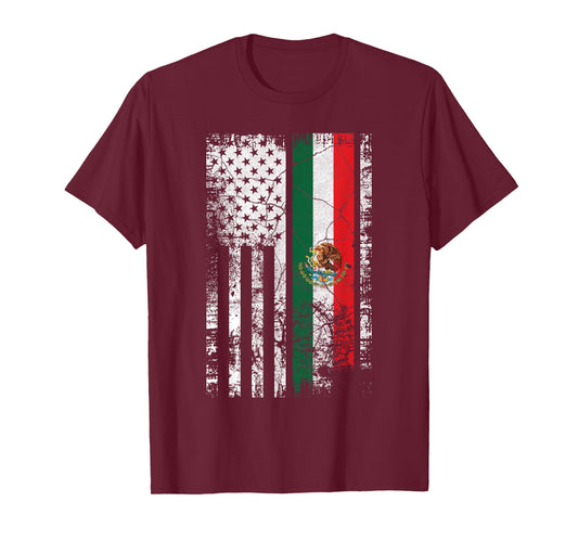 American Mexican Flag Fusion Patriotic Pride T-Shirt