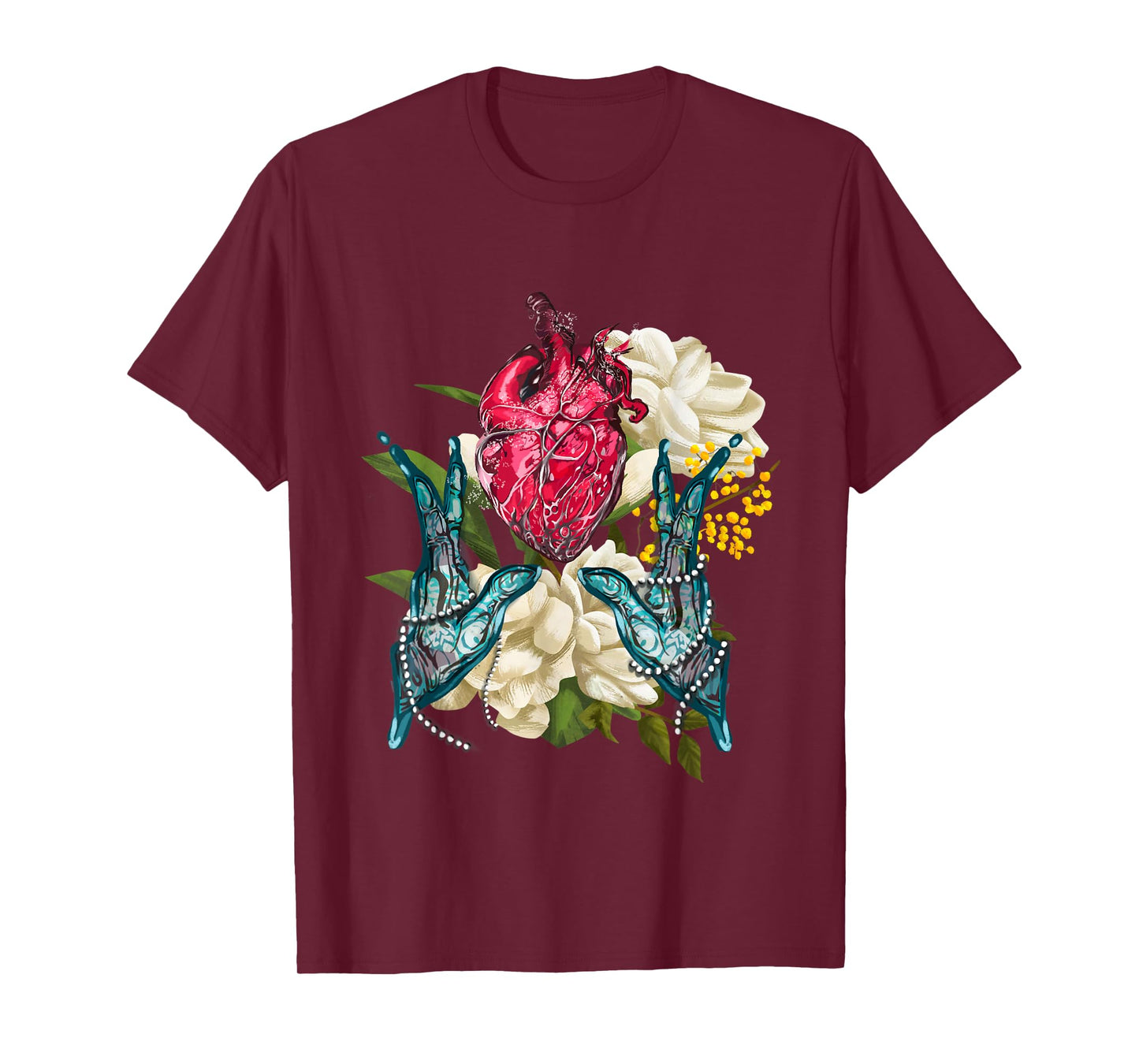 Anatomical Heart And Flowers Doctor Valentine T-Shirt