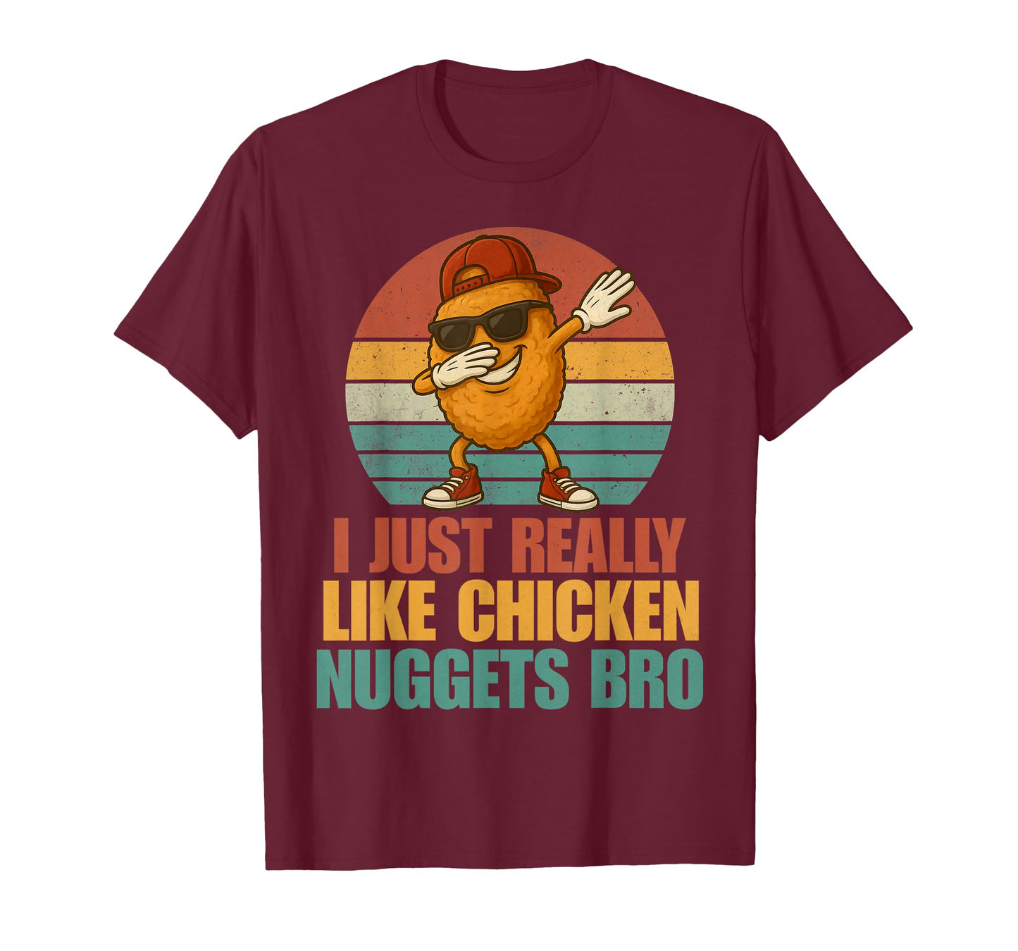 Funny Dabbing Chicken Nugget Bro Boys Kids Retro Fast Food T-Shirt