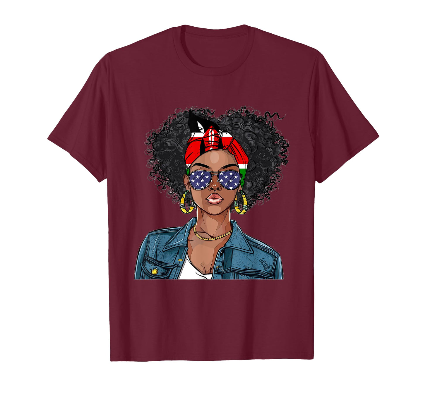 Kenyan Flag Souvenirs Woman American Dress Girl Kenya T-Shirt