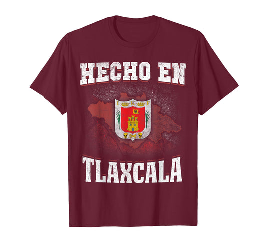 Hecho En Tlaxcala | Cool Mexican flag emblem graphic t shirt