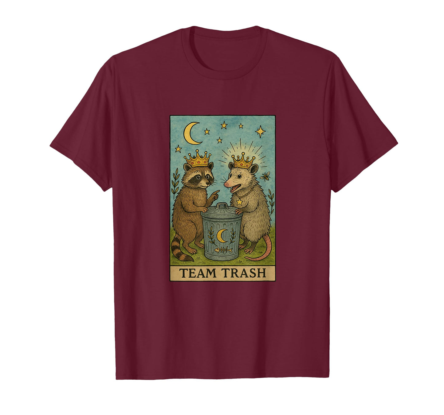 Team Trash Tarot Card Racoon Opossum Lover Funny Halloween T-Shirt