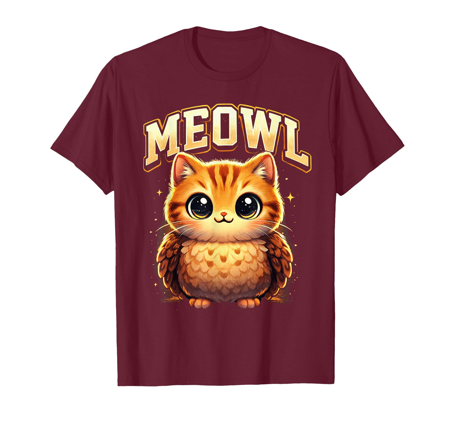 Meowl Funny Meow Cat Owl Brainrot Meme Teen Kids T-Shirt