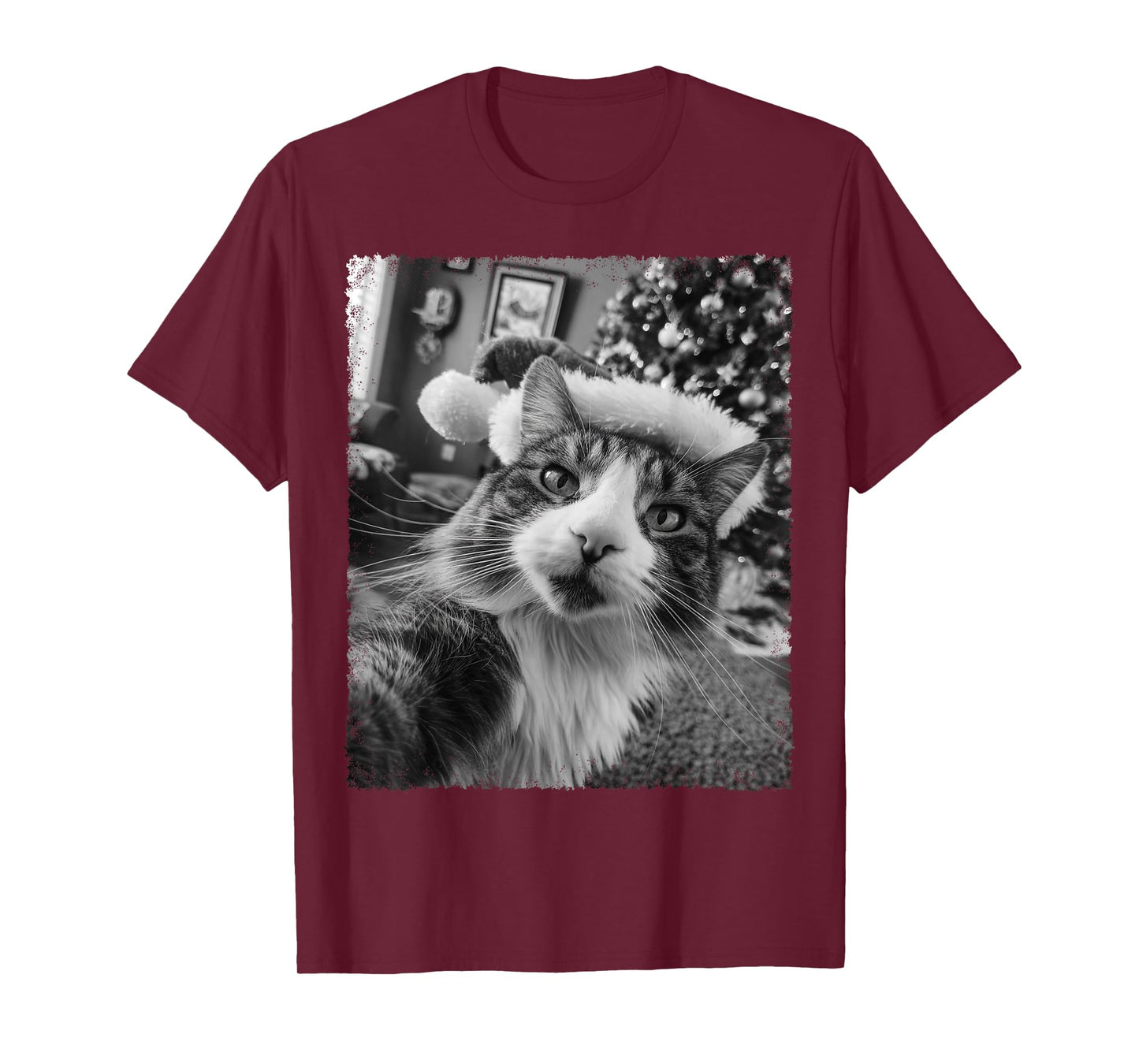 Funny Cat Selfie Christmas Tree T-Shirt