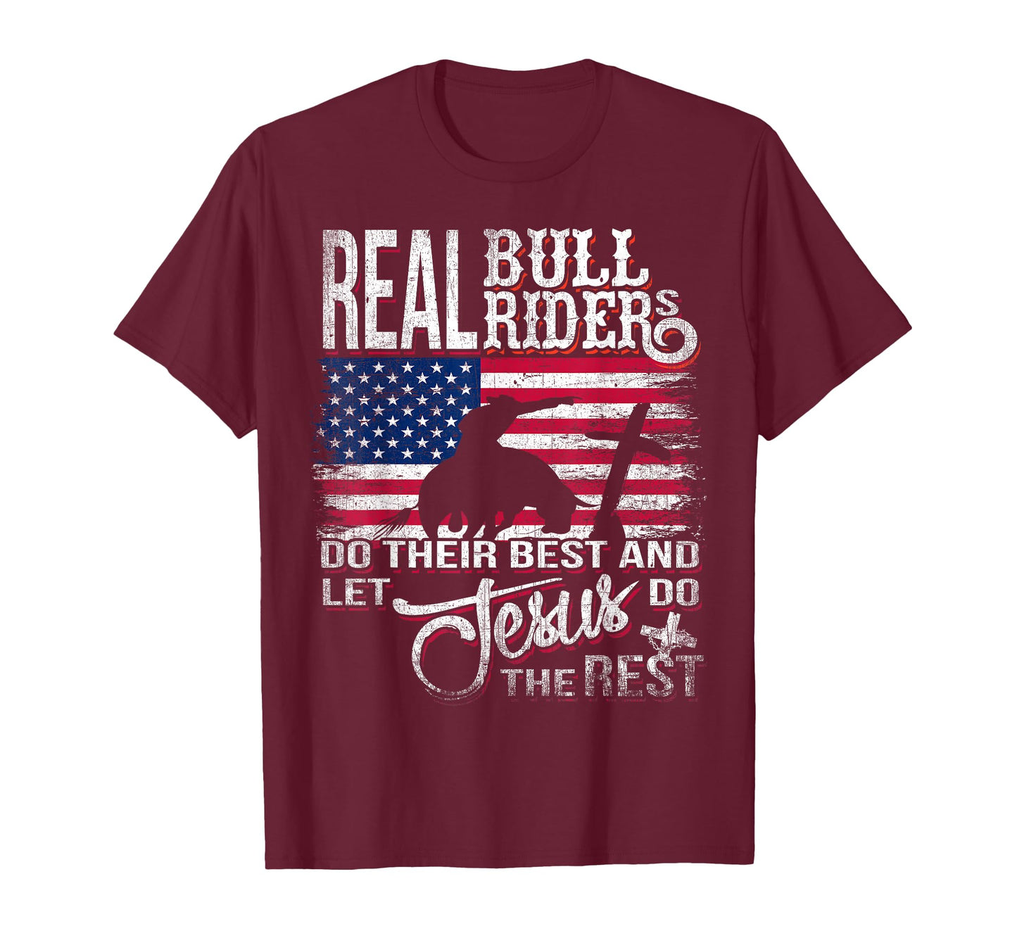 Christian Bull-Rider Bull Riding Jesus Western Sports T-Shirt
