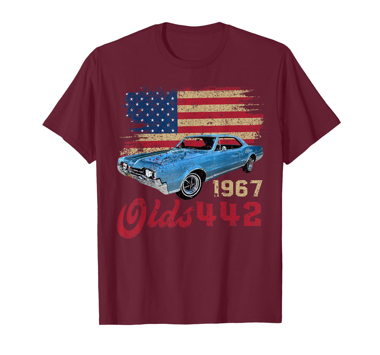 Jersey Style Olds 442 67 1967 Loves Old School Muscle Cars T-Shirt