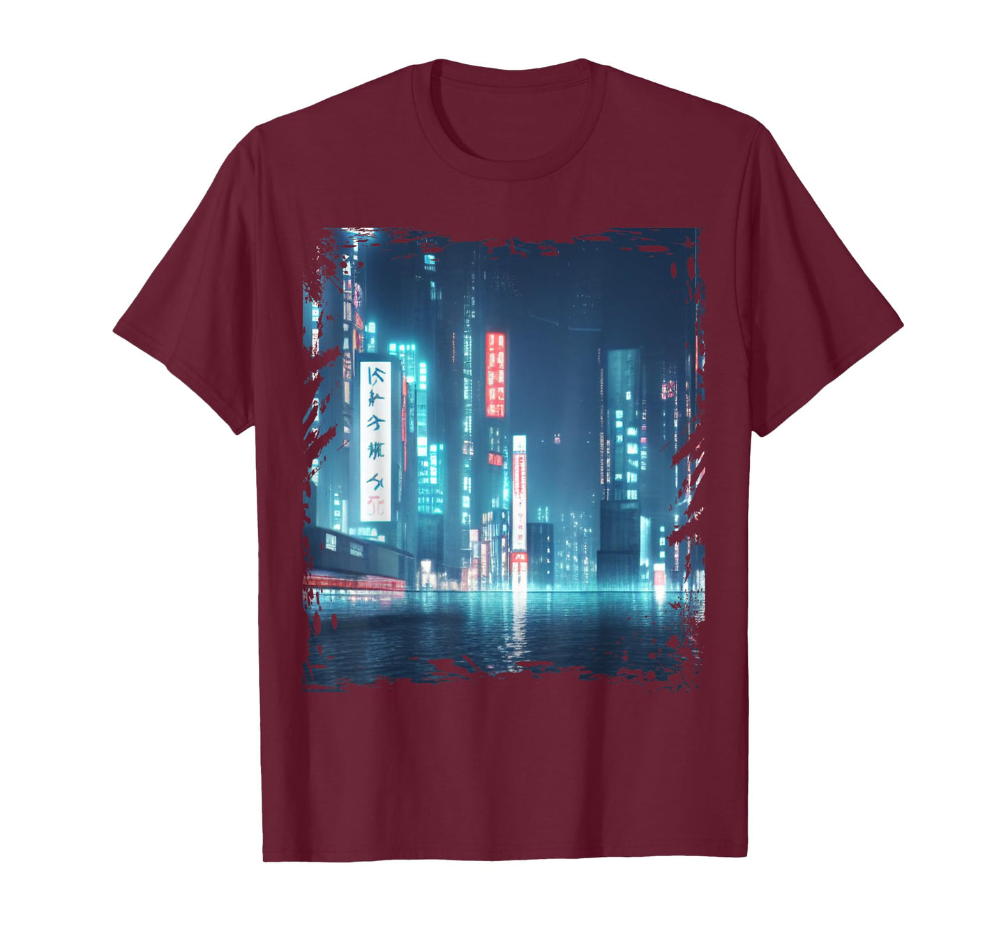 Japanese City Skyline Night Cityscape Sci Fi Tokyo T-Shirt