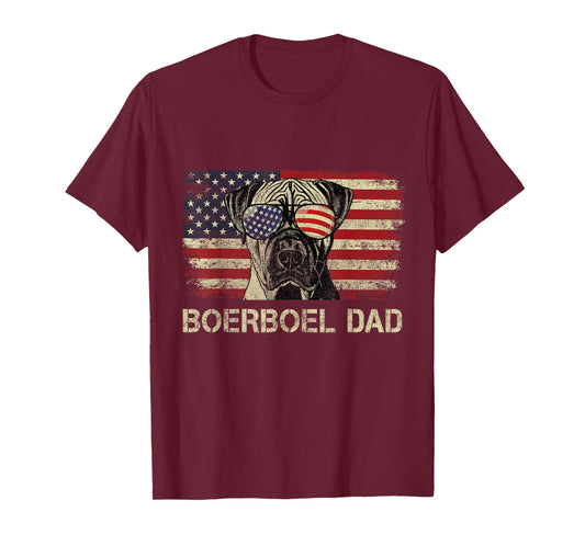 Boerboel Dad Dog Lovers American Flag 4th Of July T-Shirt