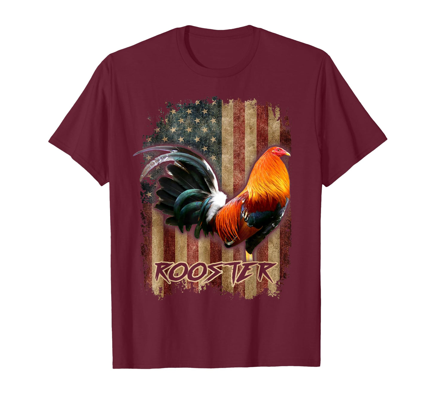 Rooster Shirt Cock Fight US Flag T-Shirt